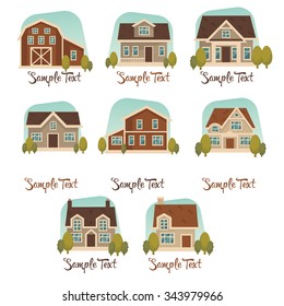 little cottage vector collection