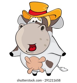 A little cow. Cartoon 