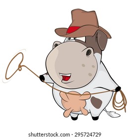 A little cow. Cartoon