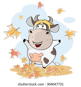 A little cow. Cartoon 