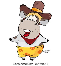 A little cow. Cartoon