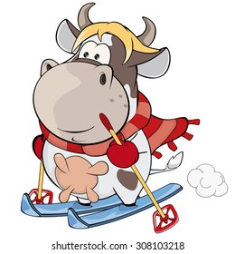 A little cow. Cartoon 