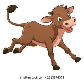 Ilustración de animales de la caricatura de vaca pequeña