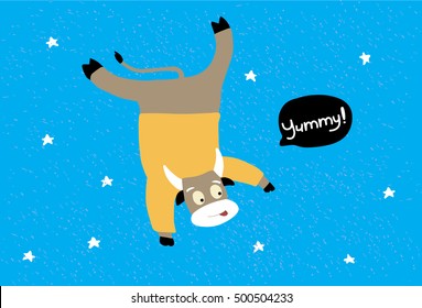 little cow dancing upside down
