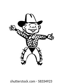 Little Cowboy - Retro Clip Art