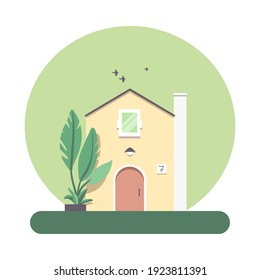 little cozy house, vector illustration in flat style