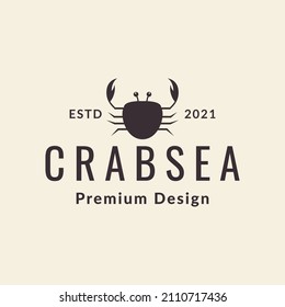 little crab hipster logo design, vector graphic symbol icon sign illustration