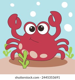 A little crab looking for food, perfect for nightgowns and book covers