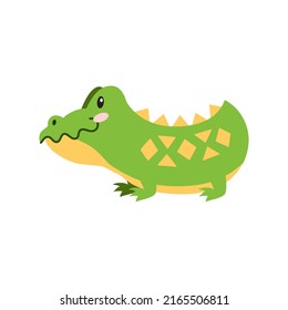 Little crocodile icon. Cartoon illustration of a funny crocodile isolated on a white background. Vector 10 EPS.