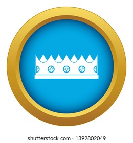 Little crown icon blue vector isolated on white background for any design