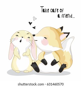 Little cubs, friendship between enemies, cleanliness, childish naivete, inscription, message, good, feelings, sincerity, drawing for a T-shirt, drawing pajamas, wallpaper for children
