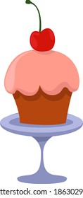 Little cupcake, illustration, vector on white background.