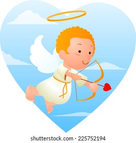 little cupid with bow and arrow