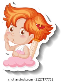 Little cupid boy cartoon character illustration
