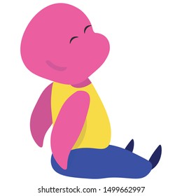 A little curious and happy toddler. Bright vector illustration.
