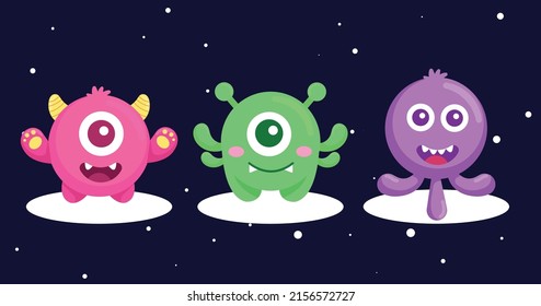 Little Cute Aliens Vector Design Concepts Stock Vector (Royalty Free ...