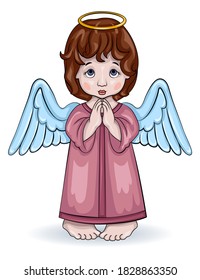 Little cute angel boy. Color version