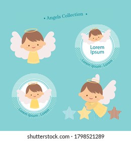 Pequeño vector de colección de ángeles pequeños