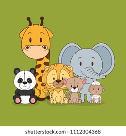 little and cute animals group