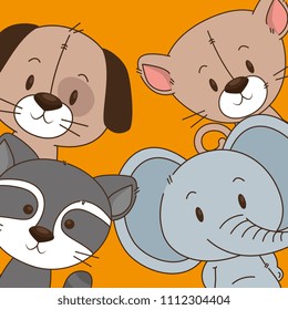 little and cute animals group