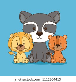 little and cute animals group