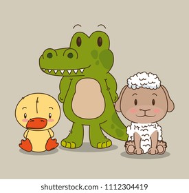 little and cute animals group
