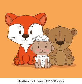 little and cute animals group