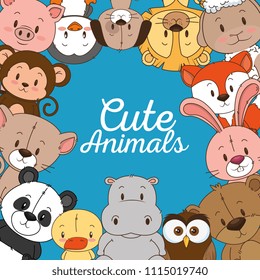 little and cute animals group