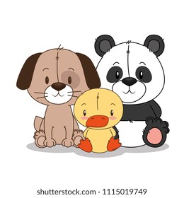 little and cute animals group