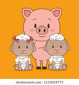 little and cute animals group