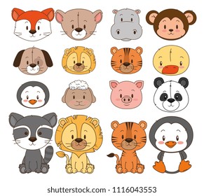 little and cute animals group