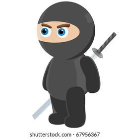 Little Cute Baby Ninja Ninja Suit Stock Vector (royalty Free) 67956367 