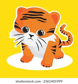 little cute baby tiger cartoon 