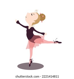 Little cute ballerina in pointe shoes