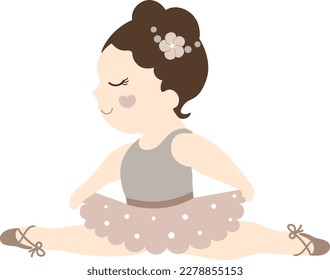 Little Cute Ballerina vector with a transparent background 