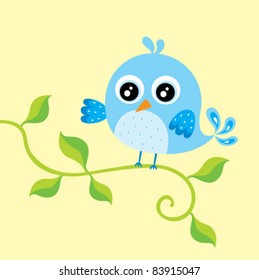 little cute blue bird