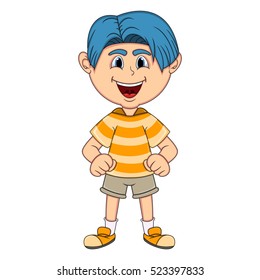 The little cute boy cartoon vector