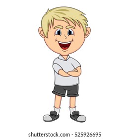 The little cute boy cartoon vector