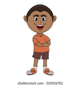 The little cute boy cartoon vector