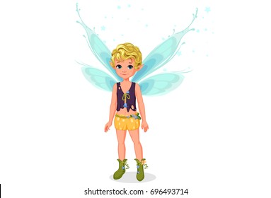 Little Cute Boy Fairy Standing