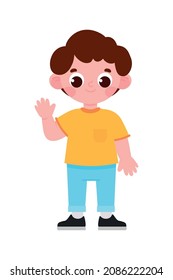 little cute boy icon flat