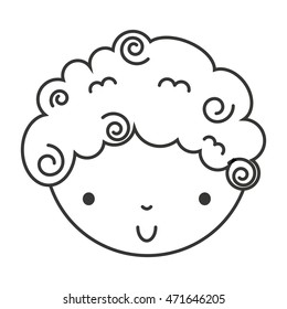 little cute boy isolated icon vector illustration design