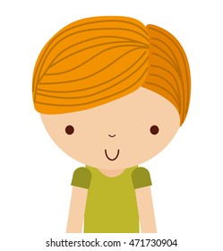 little cute boy isolated icon vector illustration design