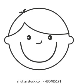 little cute boy isolated icon vector illustration design