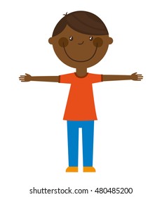 little cute boy isolated icon vector illustration design