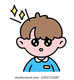 A little cute boy pleading, isolated on a background vector illustration.