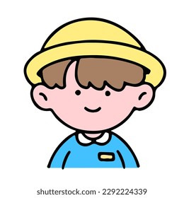 A little cute boy smiling, isolated on a background vector illustration.