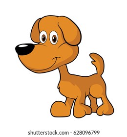 Little Cute Brown Cartoon Dog Clipart Stock Vector (Royalty Free ...