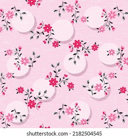 Little cute bunch daisy flowers pattern with melange background