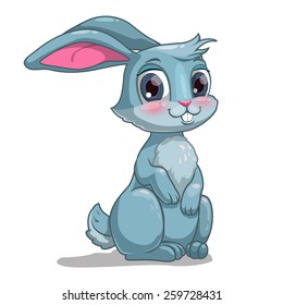 Little cute cartoon bunny. Isolated vector illustration